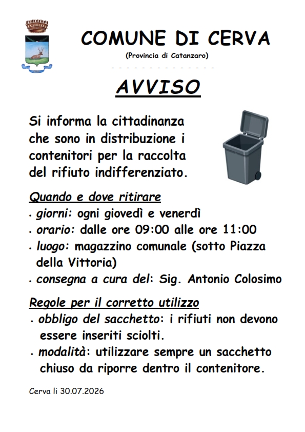 AVVISO ALLA CITTADINANZA